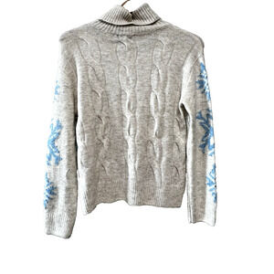 NWT Festive Embellished Sleeves Soft Sweater Women's Turtleneck Oversized Sz-S